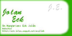 jolan eck business card