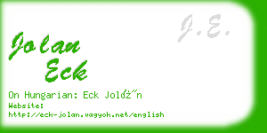 jolan eck business card